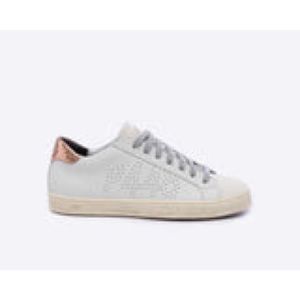 Women's P448 white sneaker with copper back